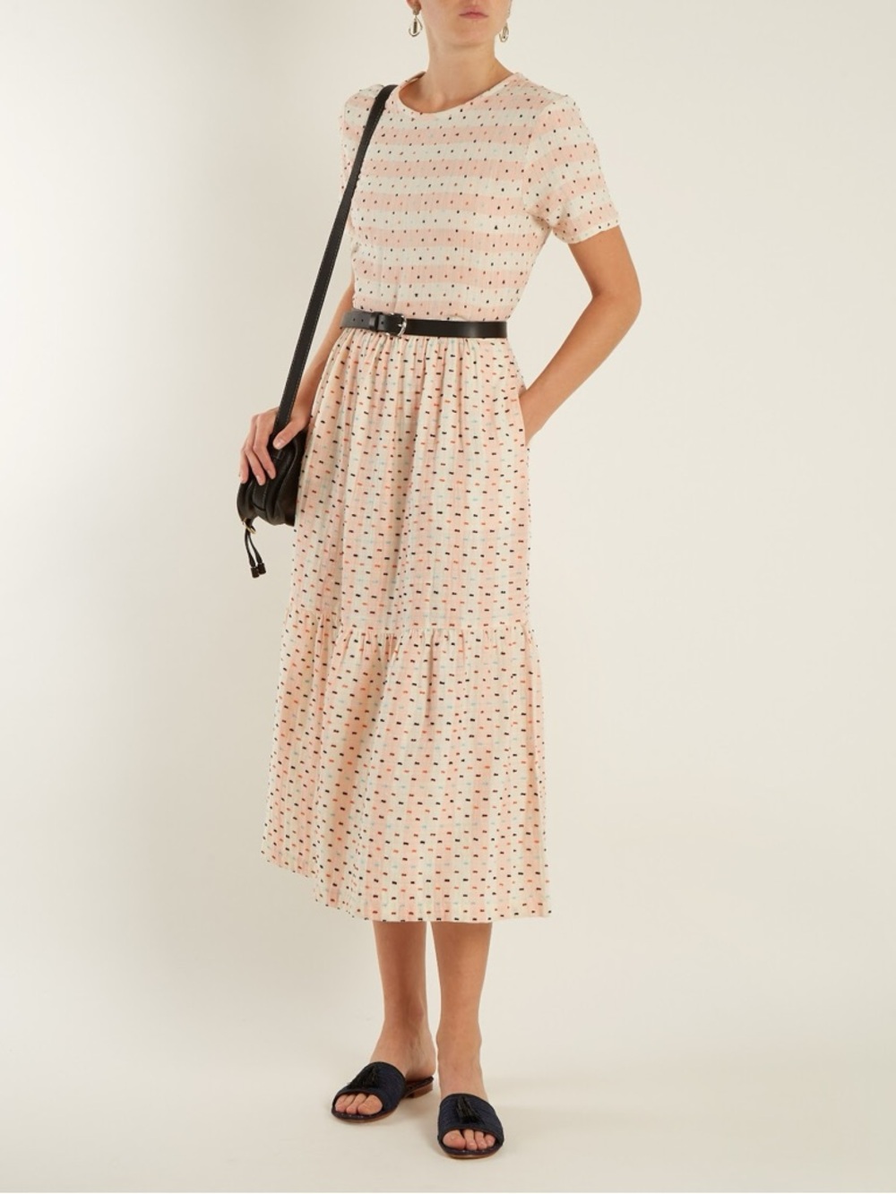 Ace & Jig Blush Pink Polka Dot Midi Dress